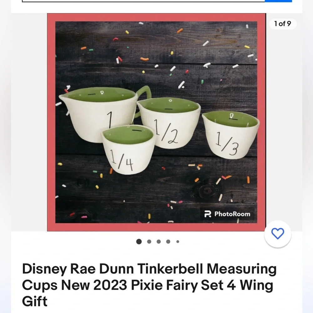 New Tinkerbell Rae Dunn collectors series Pixie‎ Fairy Measuring cups set of 4